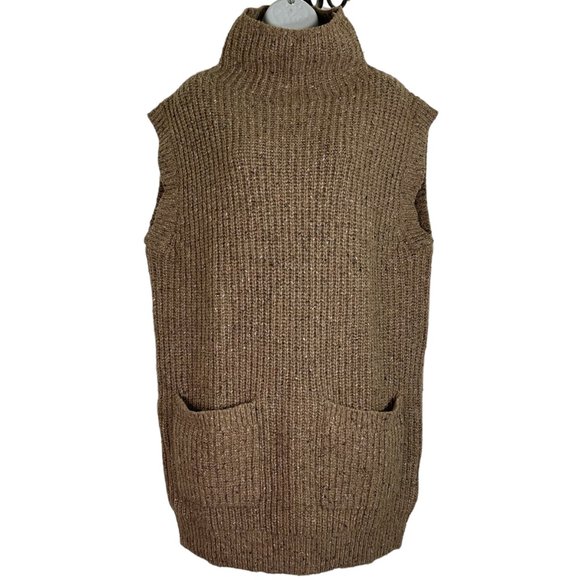 NWOT Polo Ralph Lauren Brown Wool Blend Tunic Sweater Small Petite - Picture 2 of 10